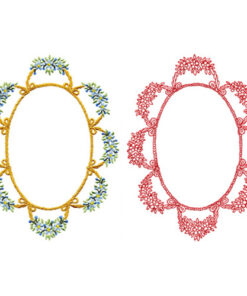 Oval Bow Frame and Flowers