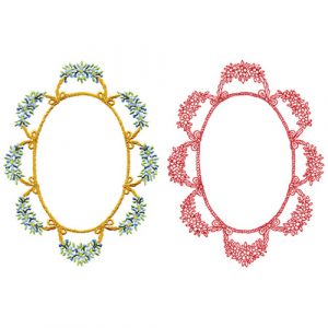 Oval Bow Frame and Flowers