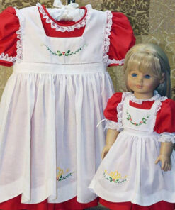 matching girl and doll dress christmas