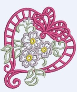 Cutwork Floral and Swirl Heart