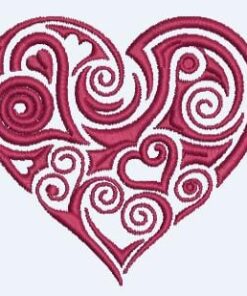 Cutwork Floral and Swirl Heart
