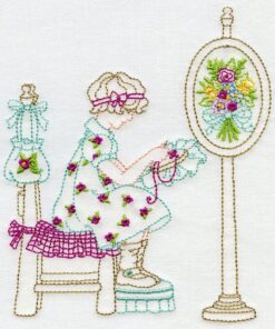 Sewing Lady and Bouquets