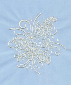 Whitework Flowers and Butterflies