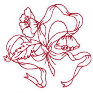 Flower with Ribbon and Swan I