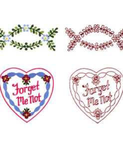 Forget-Me-Not Spray and Ribbon Heart