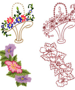 Flower Basket and Sweet Peas