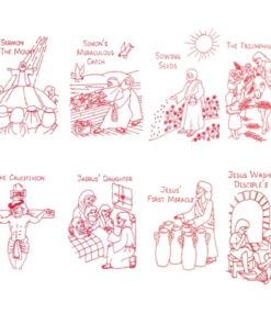 New Testament Redwork Quilt Designs