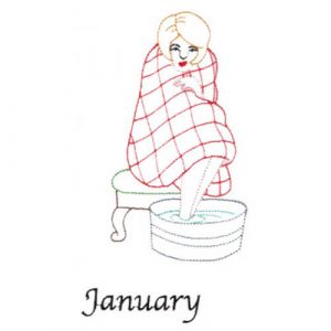 Warming Up (January Old-Time Color-Line Quilt Design)