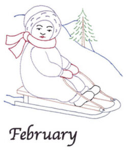 Sledding (February Old-Time Color-Line Quilt Design)