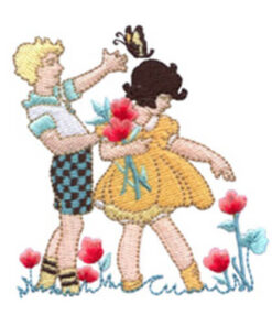 Boy & Girl with Flowers