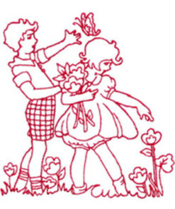 Boy & Girl with Flowers