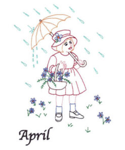 April Showers (April Old-Time Color-Line Quilt Design)