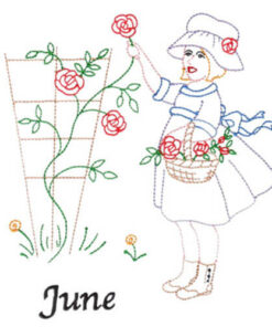 Picking Roses (June Old-Time Color-Line Quilt Design)