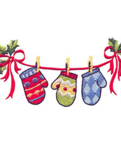 Holiday Mitterns Swag & Redbird with Snowflake Mittens