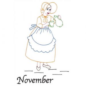 Pouring Tea (November Old-Time Color-Line Quilt Design)