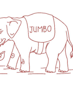 Jumbo Elephant (Redwork Quilt Design)