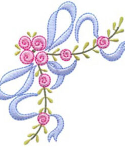 Corner Rosebuds with Bow & Oval Frame with Bow