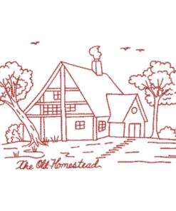 The Old Homestead (Redwork Quilt Design)