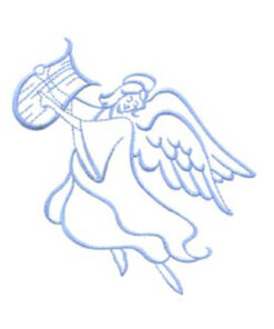 Angel Playing Harp and Work is Never Done