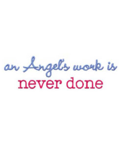 Angel Playing Harp and Work is Never Done