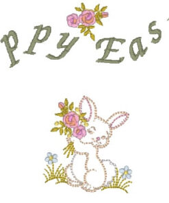 Bunny and Lamb in Fabric Shadow Applique and Happy Easter Towel