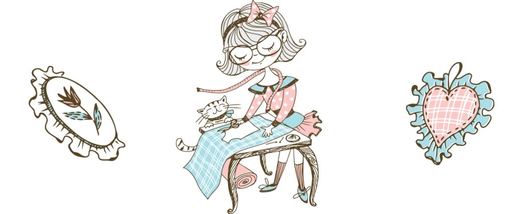 Sewing Girl illustrations