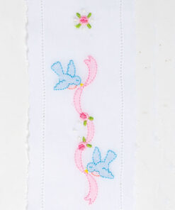 bluebirds with ribbon and flower vertical insertion