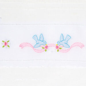Bluebirds with Ribbon and Flower Horizontal Insertion