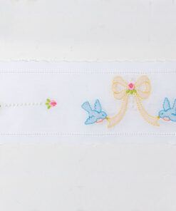 Bluebirds with Yellow Bow Horizontal Insertion